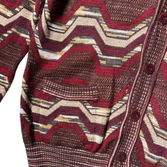 80s vintage Missoni Sport cardigan sweater swirl wavy woven pattern wool blend. - Picture 5 of 7